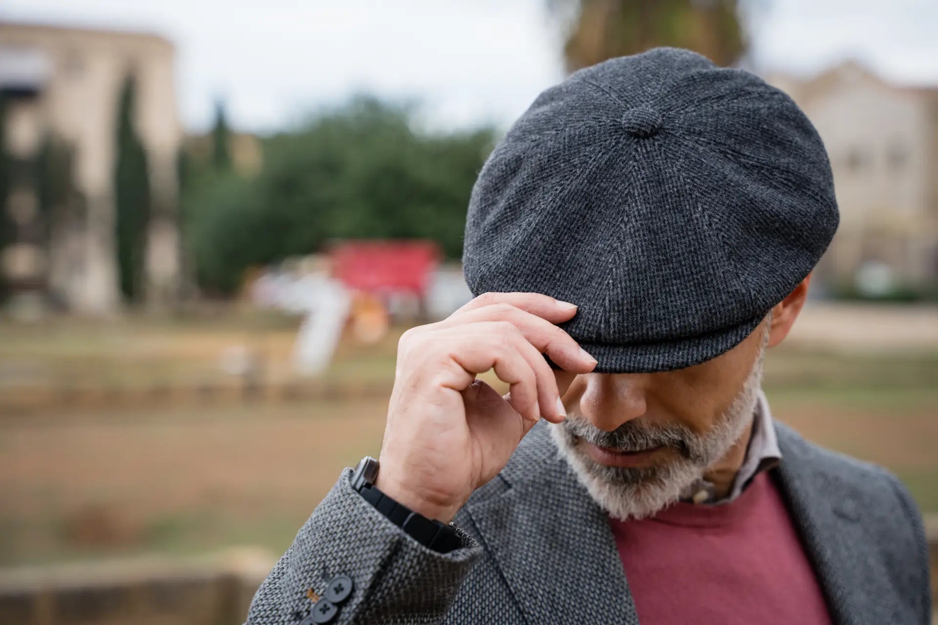 Coppola Uomo 100% Lana Made In Italy | Stile Inglese Patchwork - Pieghevole - Foto 2