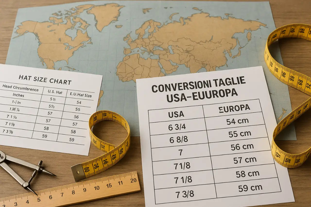 Convertitore taglie cappelli internazionale sistema misure