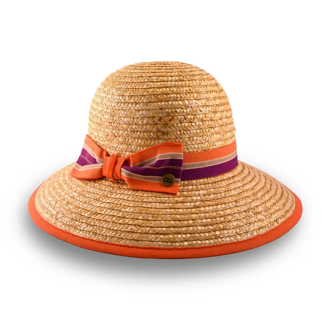 cappello a pamela in paglia di firenze da donna foto con vista inclinata color treccia scura primario nesti