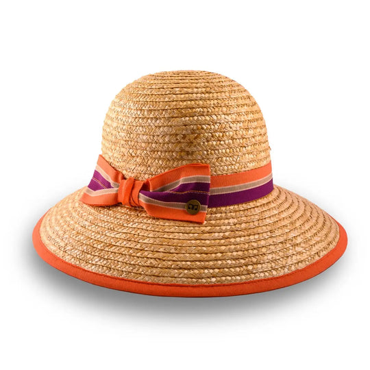 cappello a pamela in paglia di firenze da donna foto con vista inclinata color treccia scura primario nesti