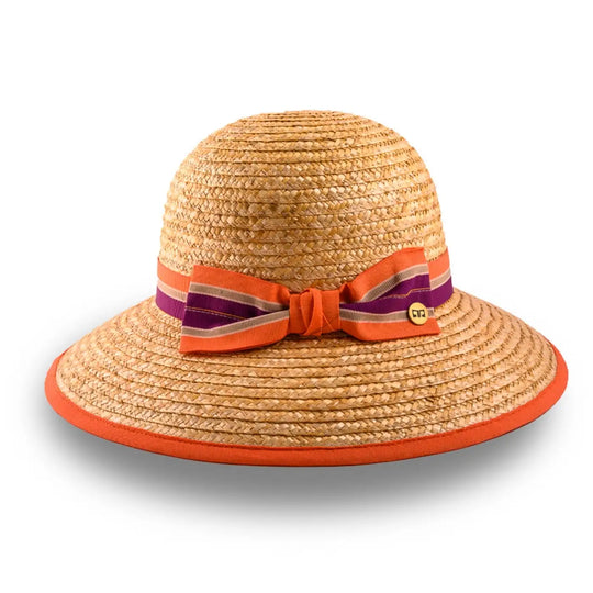 cappello a pamela in paglia di firenze da donna foto con vista laterale color treccia scura primario nesti