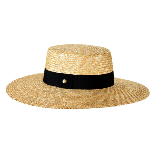 cappello canotto in paglia di firenze da donna foto con vista laterale color treccia chiara primario nesti