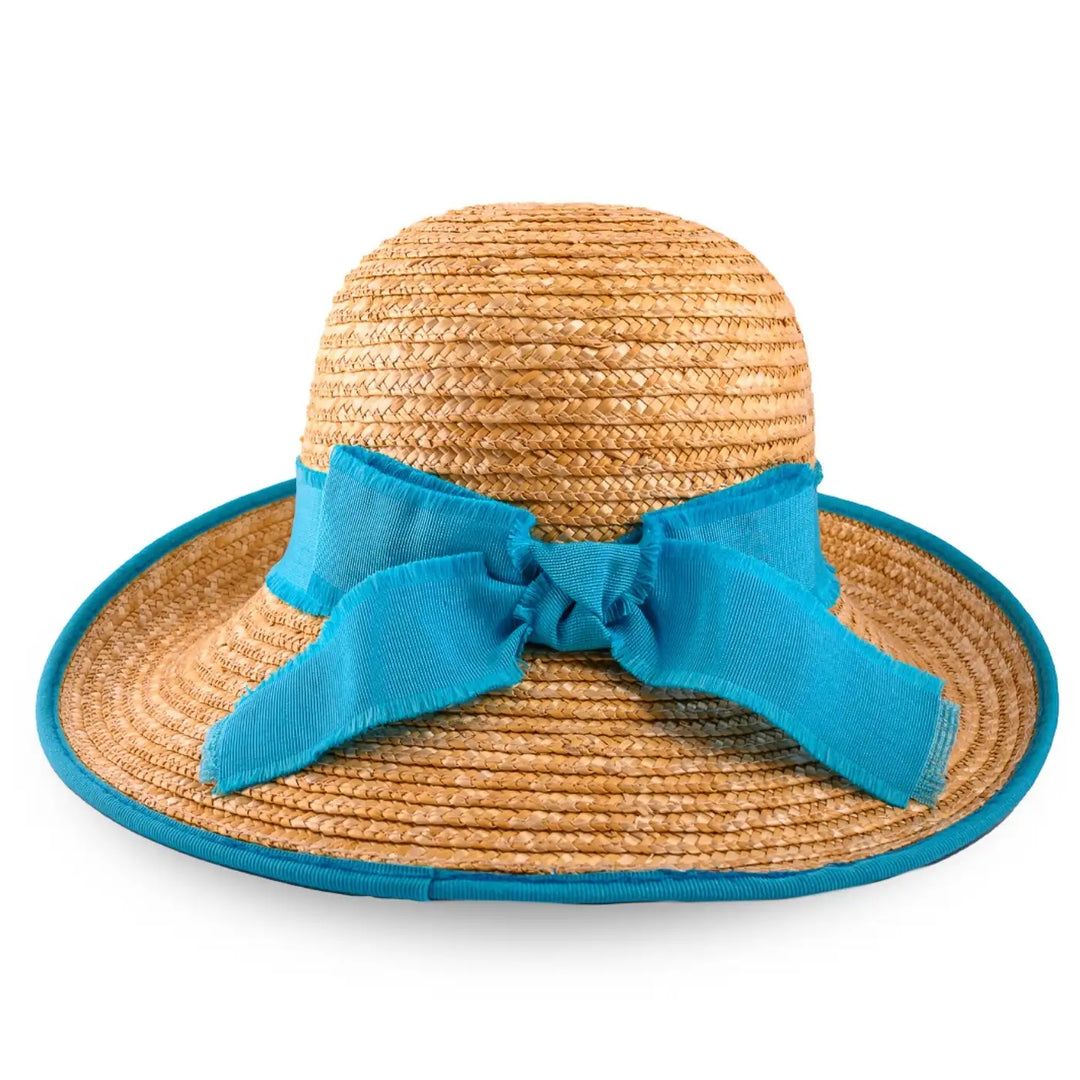 cappello con fiocco in paglia di firenze da donna foto con vista posteriore color treccia scura primario nesti