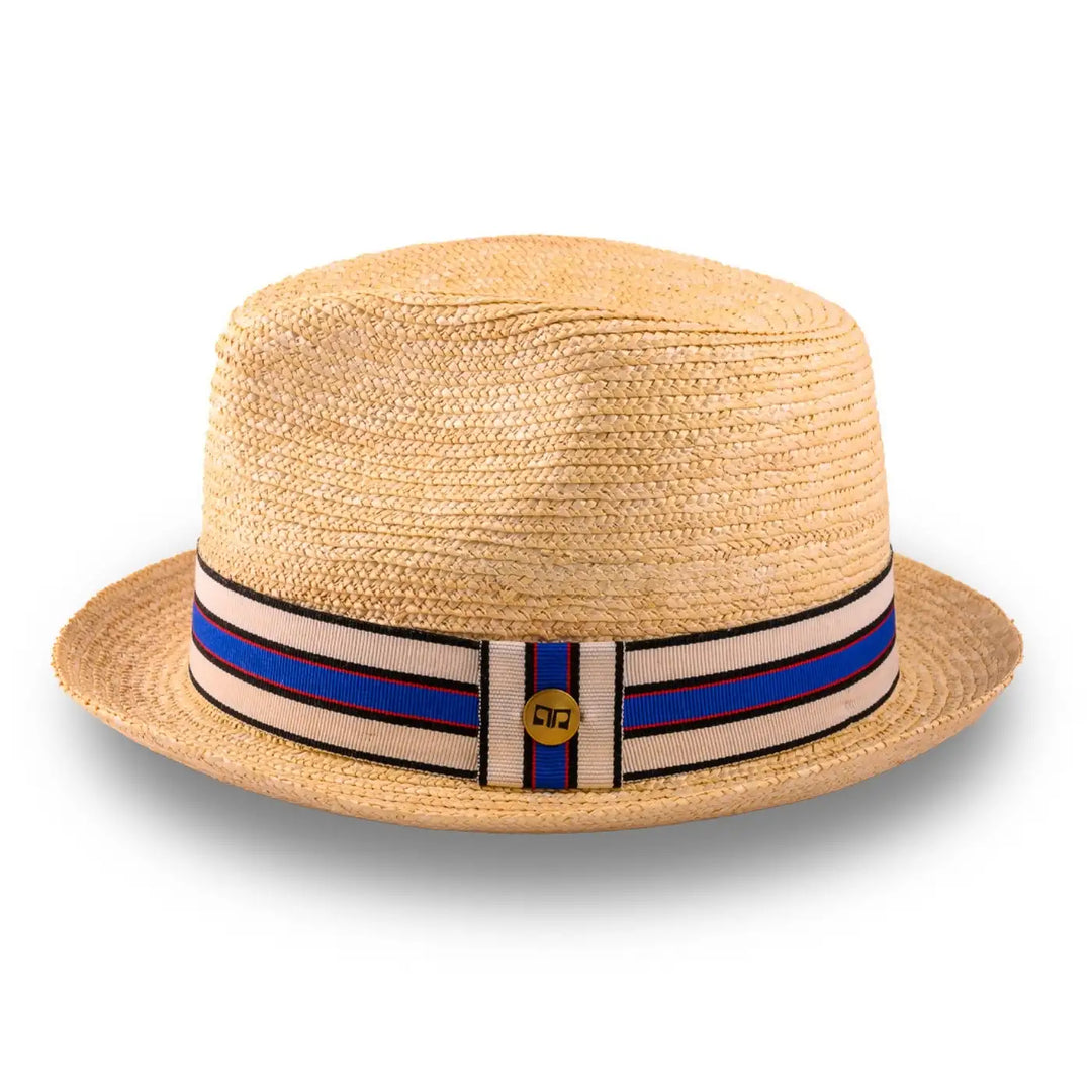 cappello da mare in paglia di firenze da uomo foto con vista laterale color treccia chiara primario nesti