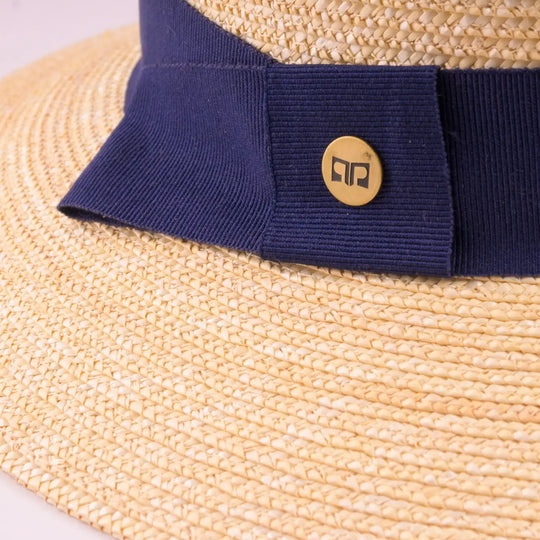 cappello tesa larga in paglia di firenze da donna foto con vista dettaglio ravvicinato color treccia chiara primario nesti