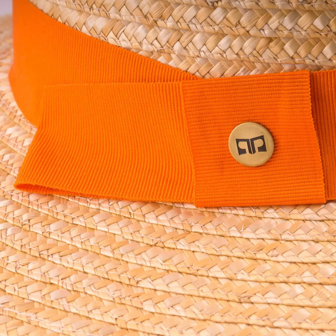 cappello tesa larga in paglia di firenze da donna foto con vista dettaglio ravvicinato color treccia scura primario nesti
