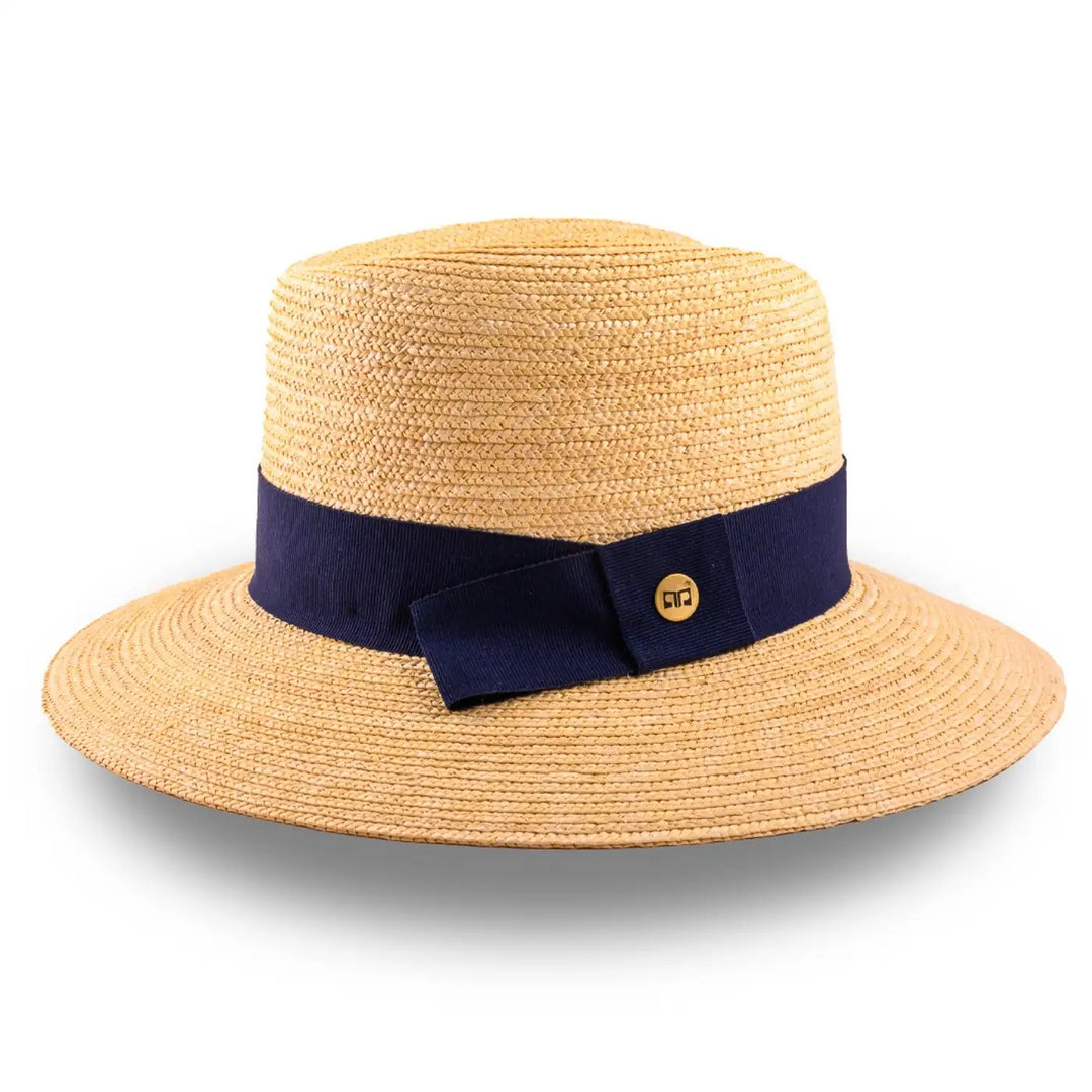 cappello tesa larga in paglia di firenze da donna foto con vista laterale color treccia chiara primario nesti
