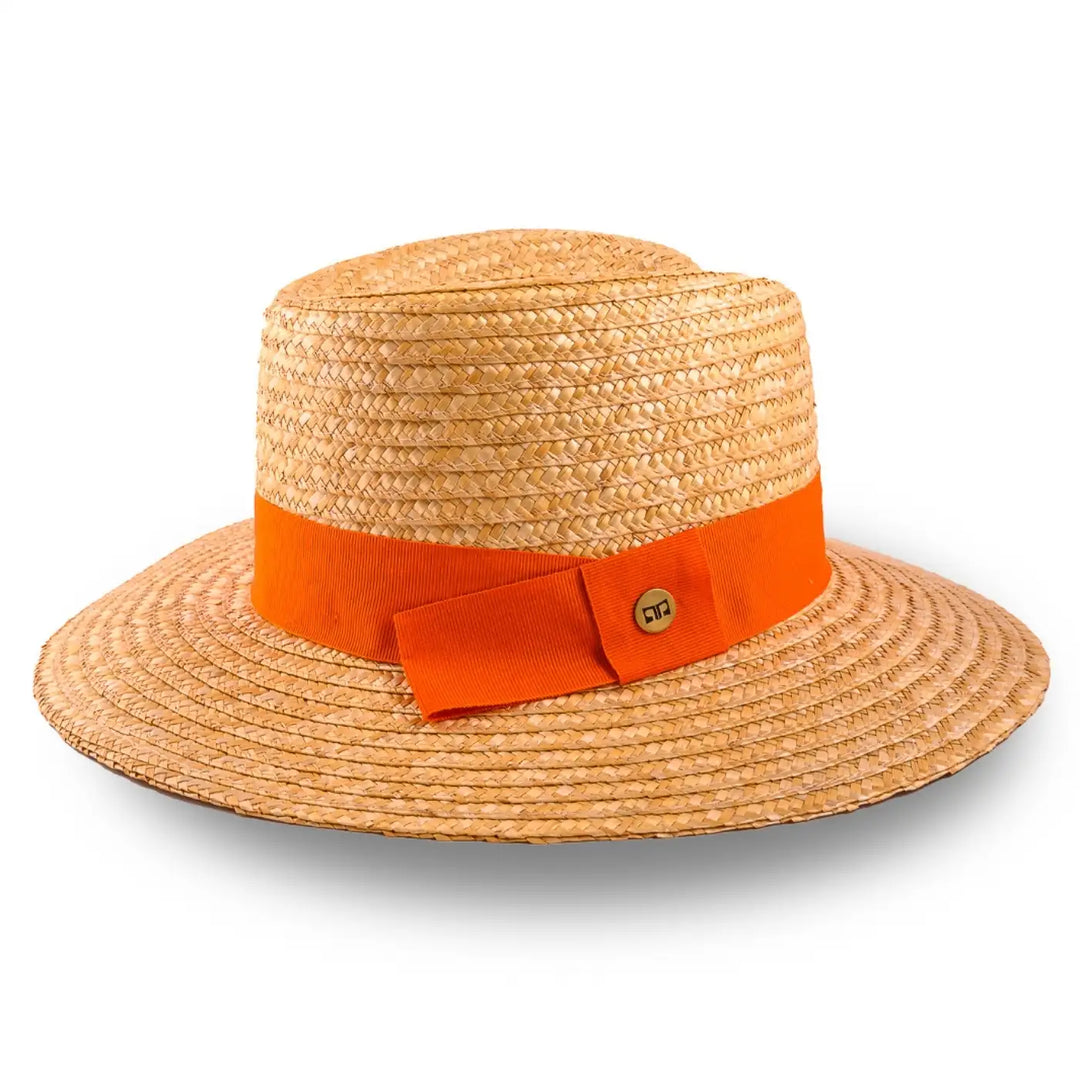 cappello tesa larga in paglia di firenze da donna foto con vista laterale color treccia scura primario nesti