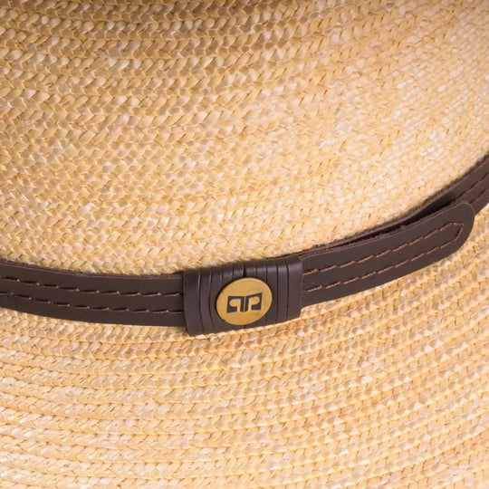 cappello tesa media in paglia di firenze da uomo foto con vista dettaglio ravvicinato color treccia chiara primario nesti