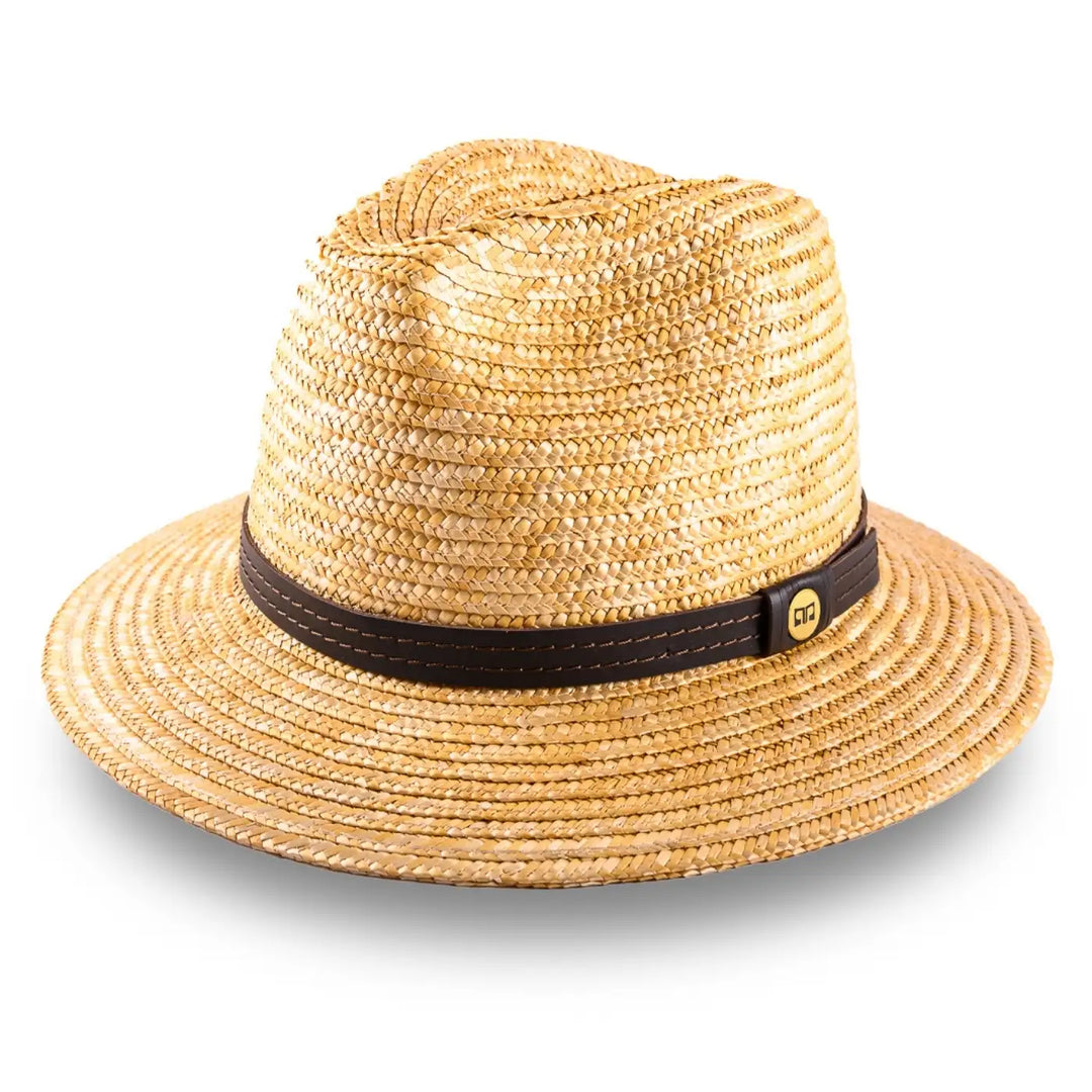 cappello tesa media in paglia di firenze da uomo foto con vista inclinata color treccia scura primario nesti