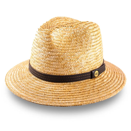 cappello tesa media in paglia di firenze da uomo foto con vista inclinata color treccia scura primario nesti