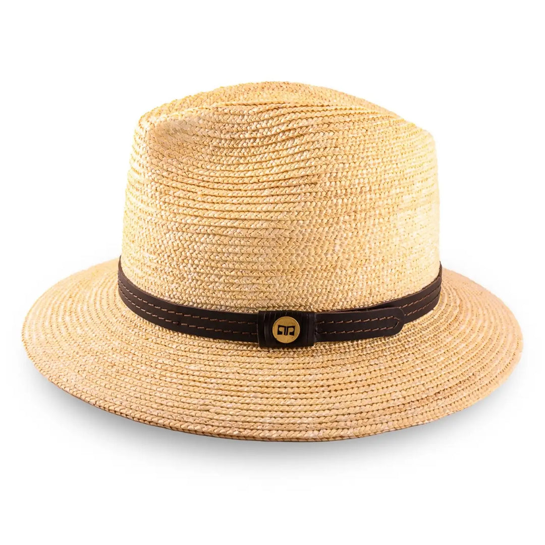 cappello tesa media in paglia di firenze da uomo foto con vista laterale color treccia chiara primario nesti