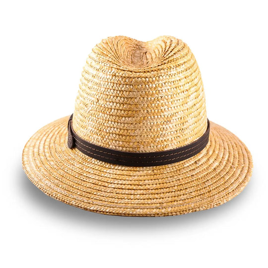 cappello tesa media in paglia di firenze da uomo foto con vista posteriore color treccia scura primario nesti