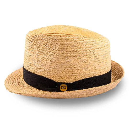 cappello trilby in paglia di firenze da uomo foto con vista laterale color treccia chiara primario nesti