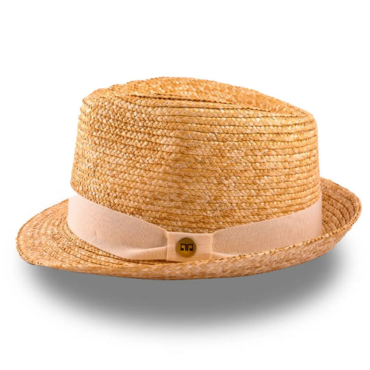 cappello trilby in paglia di firenze da uomo foto con vista laterale color treccia scura primario nesti