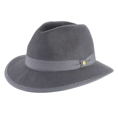 Cappello Indiana Classico color Piombo, in feltro di lana merinos da uomo, foto con vista inclinata - Primario Nesti