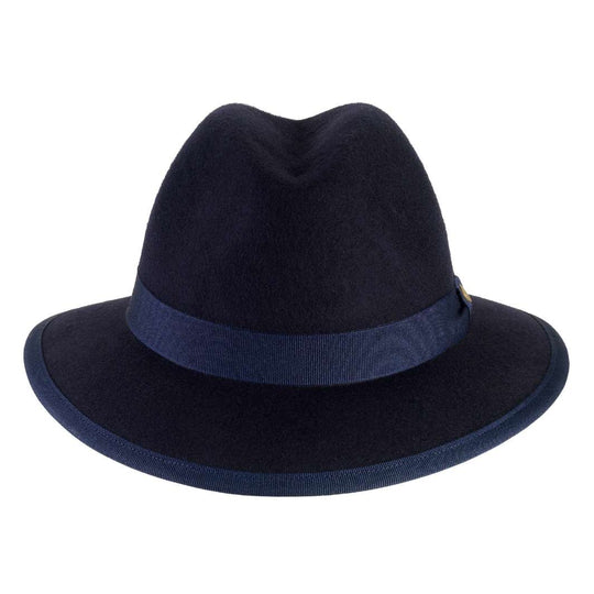 Cappello Indiana Classico color Blu Navy, in feltro di lana merinos da uomo, foto con orientamento frontale - Primario Nesti