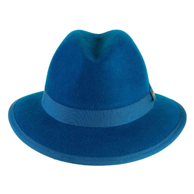Cappello Indiana Classico color Blu Royale, in feltro di lana merinos da uomo, foto con orientamento frontale - Primario Nesti