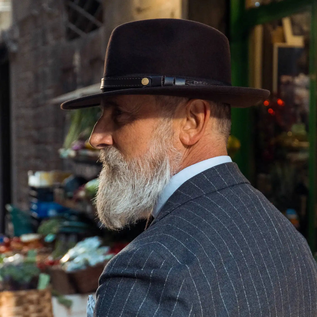 Cappello Fedora Elegante in Feltro di Lana Merinos Antipioggia