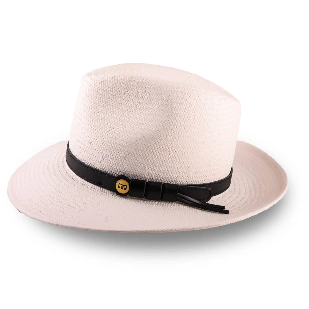 cappello da sole in stile fedora estivo da uomo foto con vista laterale color bianco primario nesti