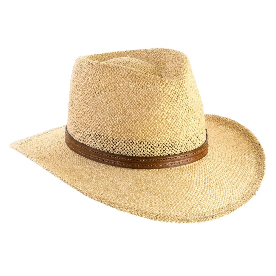 cappello di juta fedora australiano da uomo foto con vista inclinata destra color paglia primario nesti