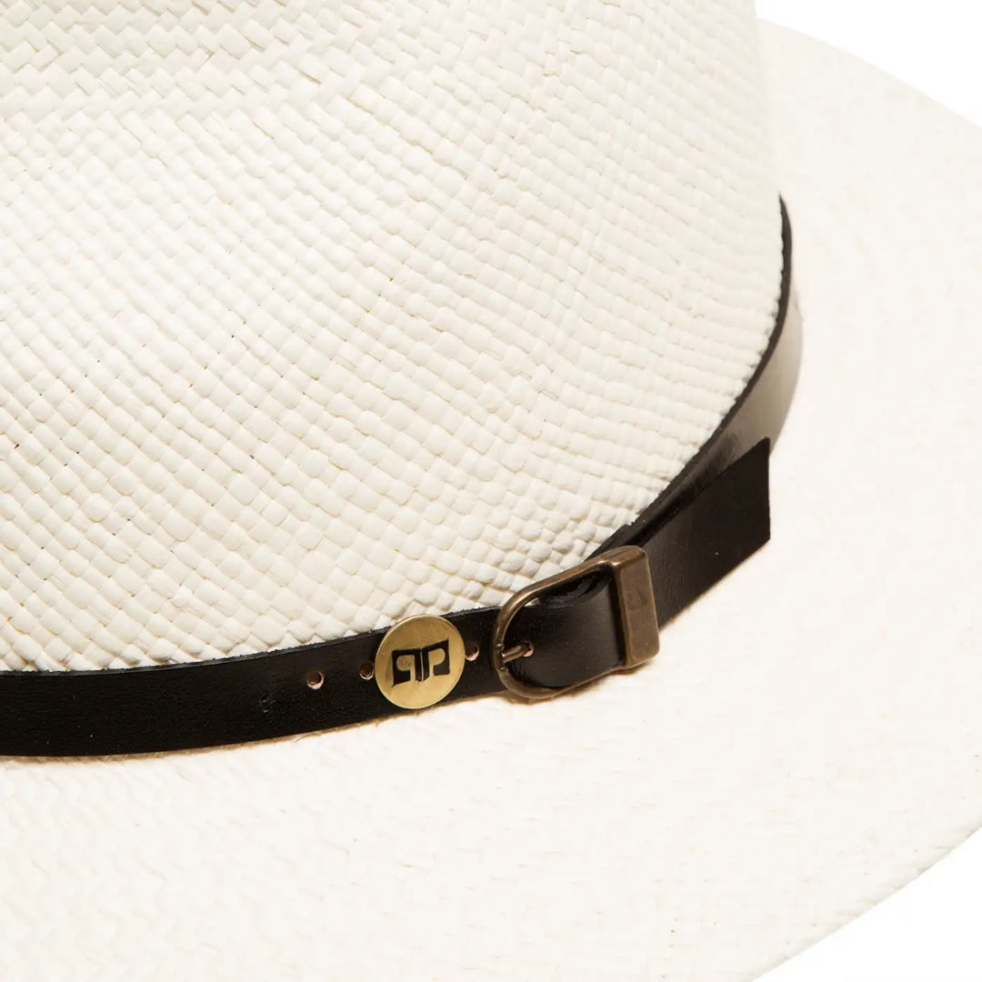 cappello di panama a tesa media da sole da uomo foto con vista dettaglio ravvicinato color bianco primario nesti