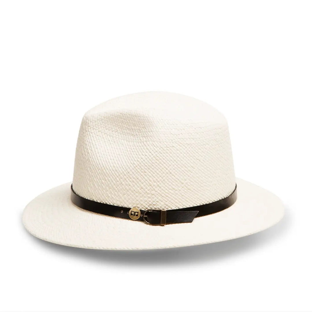 cappello di panama a tesa media da sole da uomo foto con vista laterale color bianco primario nesti