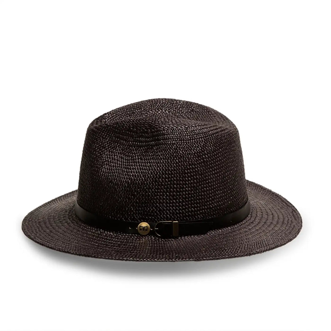 cappello di panama a tesa media da sole da uomo foto con vista laterale color nero primario nesti