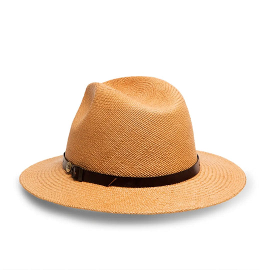 cappello di panama a tesa media da sole da uomo foto con vista posteriore color avana primario nesti