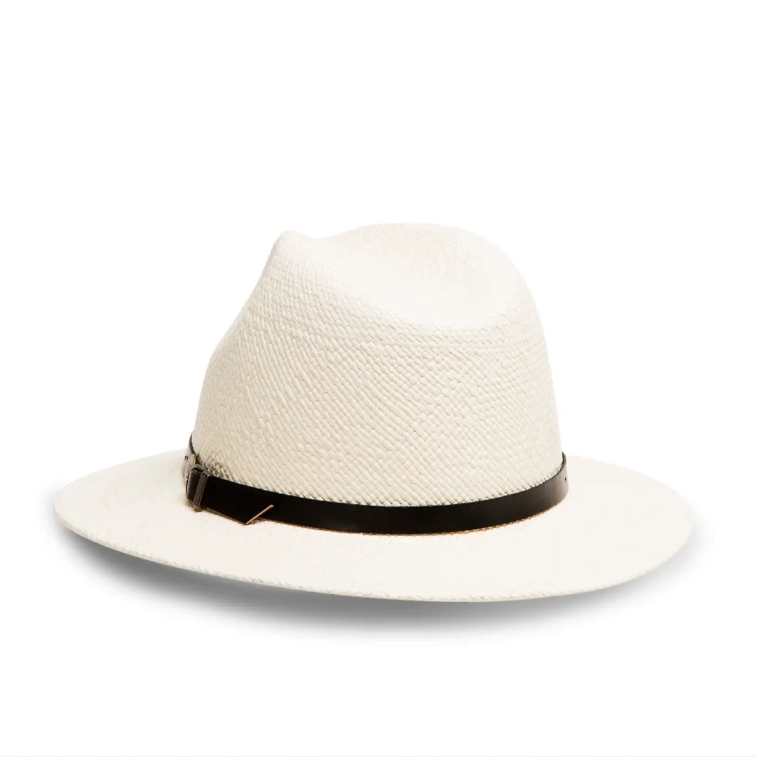 cappello di panama a tesa media da sole da uomo foto con vista posteriore color bianco primario nesti