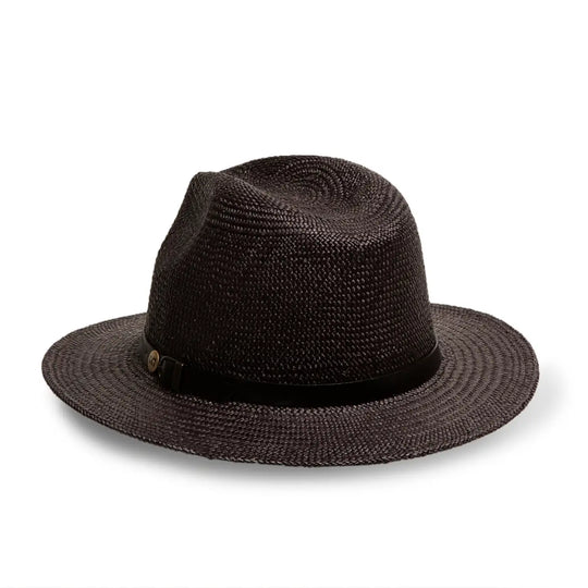 cappello di panama a tesa media da sole da uomo foto con vista posteriore color nero primario nesti