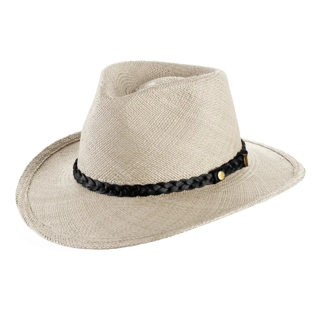 cappello di panama fedora australiano da uomo foto con vista inclinata sinistra color bianco primario nesti