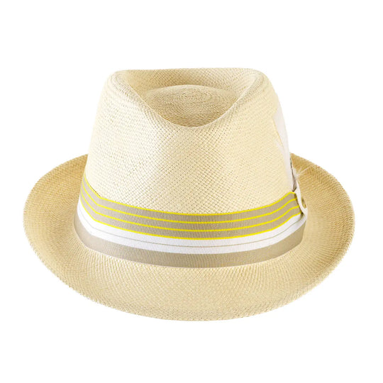 cappello di panama in stile trilby da uomo foto con vista frontale color naturale primario nesti