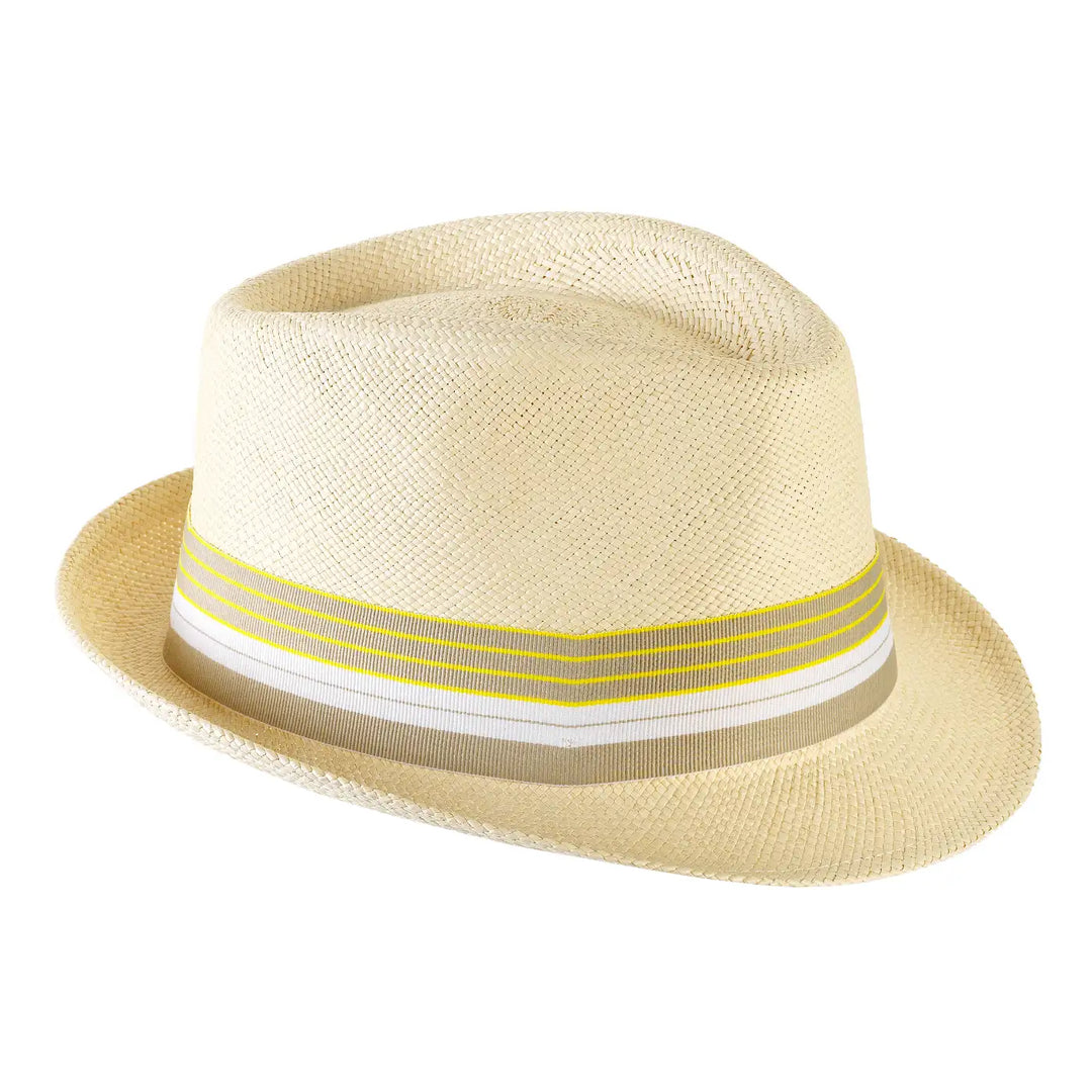 cappello di panama in stile trilby da uomo foto con vista inclinata a destra color naturale primario nesti