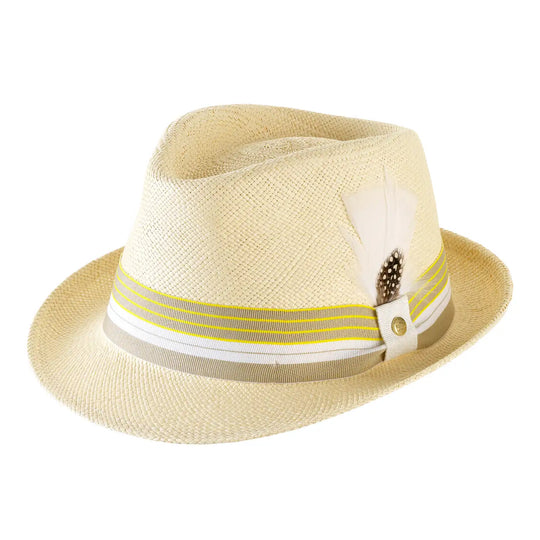 cappello di panama in stile trilby da uomo foto con vista inclinata color naturale primario nesti
