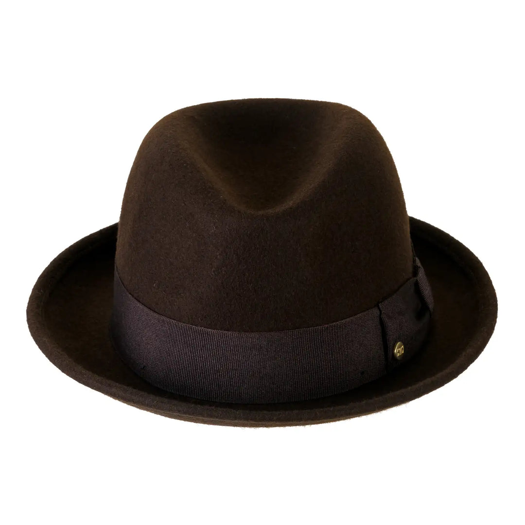 Cappello Lobbia Homburg Classico in Feltro di Lana Merinos