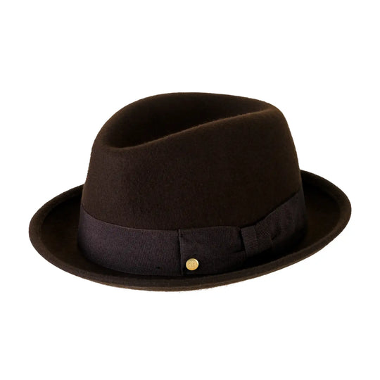 Cappello Lobbia Homburg Classico in Feltro di Lana Merinos