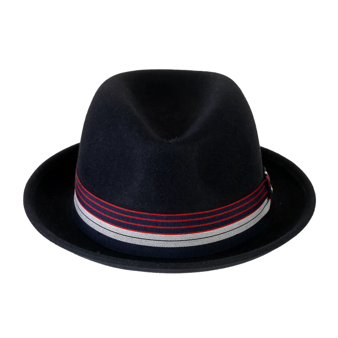 Cappello Lobbia Homburg in Feltro Raso di Lapin con Fodera