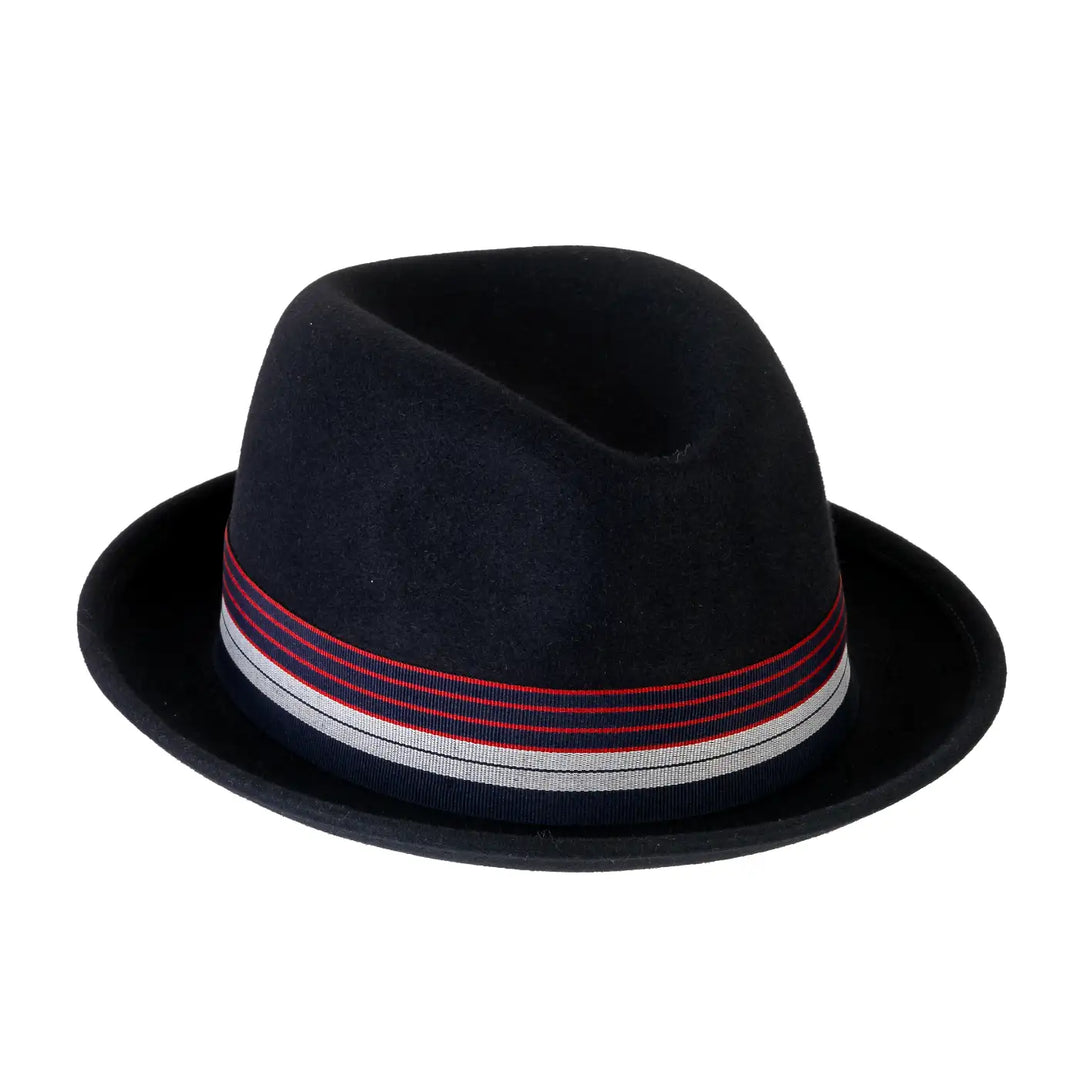 Cappello Lobbia Homburg in Feltro Raso di Lapin con Fodera