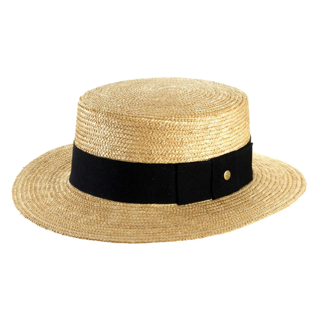 cappello paglietta in paglia di firenze unisex foto con vista inclinata sinistra color treccia chiara primario nesti