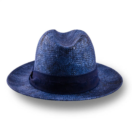 cappello trilby a tesa media stonewashed da uomo foto con vista posteriore color jeans primario nesti