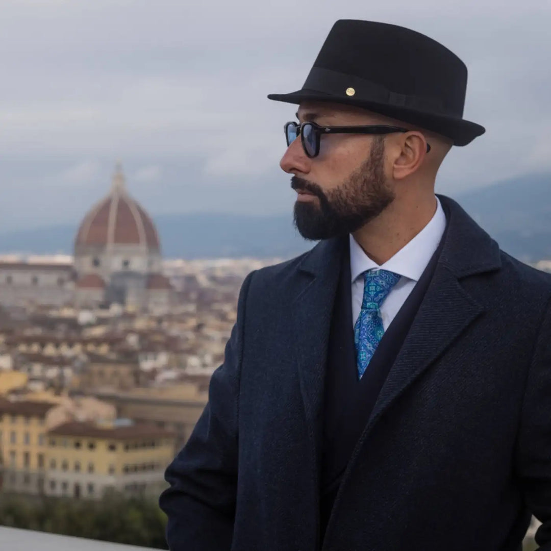 Cappello Trilby Classico in Feltro Raso di Lapin con Fodera