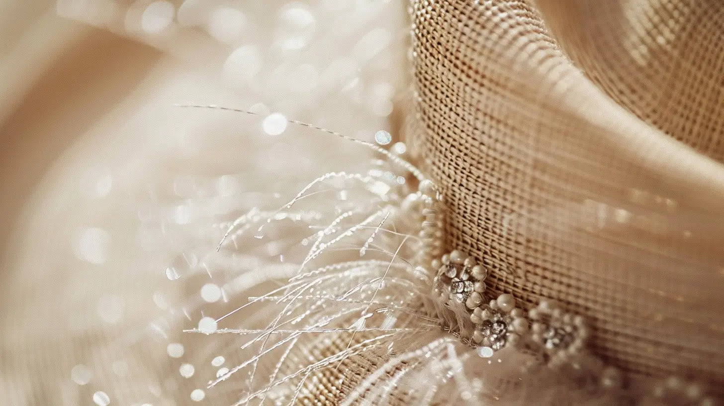 Dettaglio materiali cappelli matrimonio sinamay paglia organza estate
