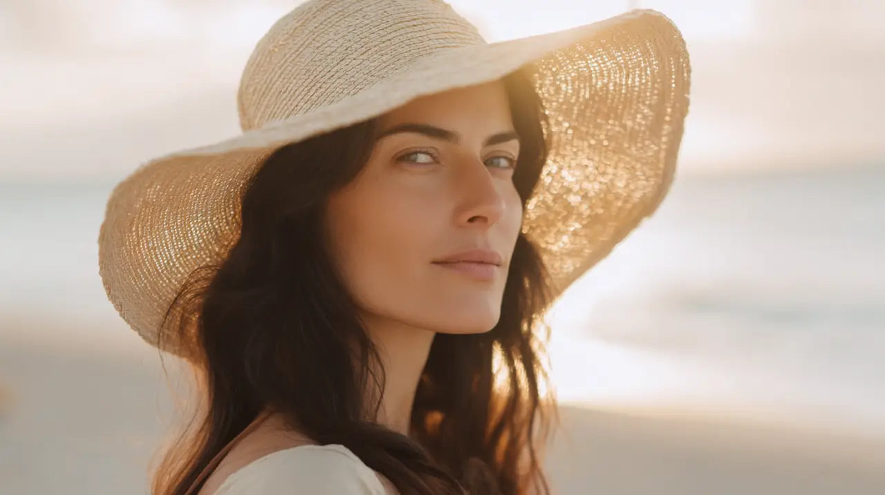Cappello spiaggia donna elegante italiano tesa larga protezione solare