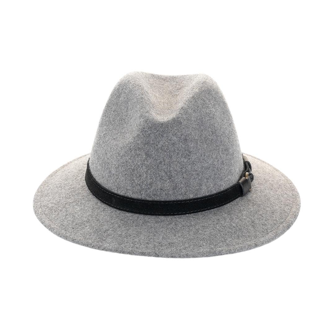 Cappello Fedora Ala Media color Perla, in feltro di lana merinos da uomo, foto con orientamento frontale - Primario Nesti