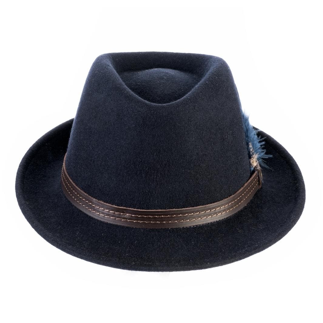 Berretto Uomo Con Visiera Cappello Fedora Trilby In Lana Feltro - Foto 3