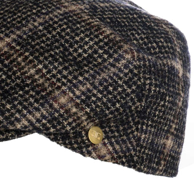 Cappello Coppola Pied de Poule color Testa di Moro, in lana vergine, foto con vista dettaglio ravvicinato - Primario Nesti